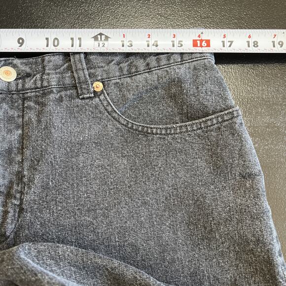 London Jean Womens 14 Charcoal Wash Comfort High Rise Wide Leg 31" Inseam Frayed - Picture 9 of 12